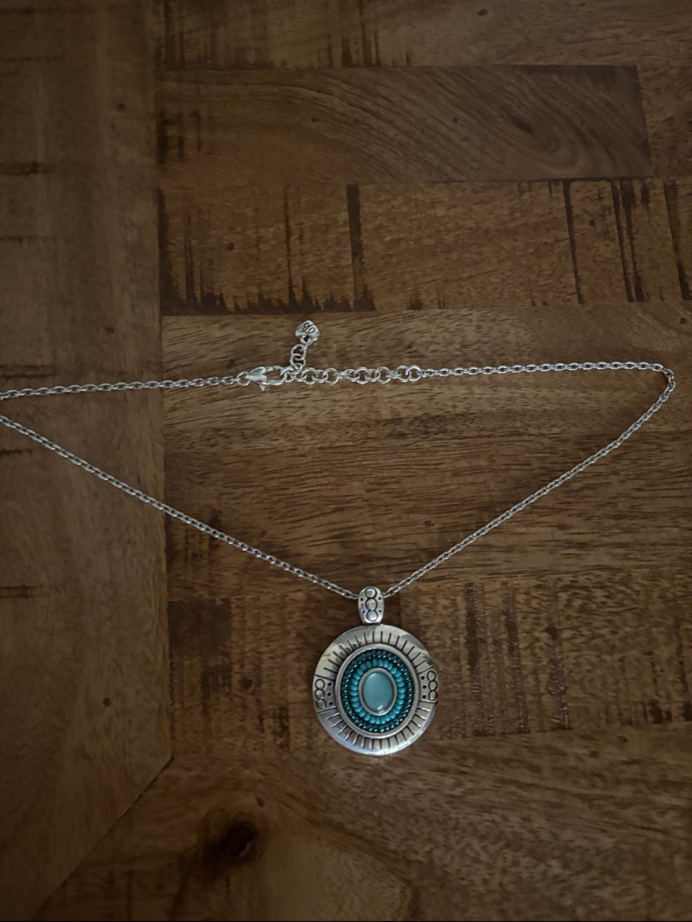 Brighton Silver plated Necklace with Turquoise Pendant